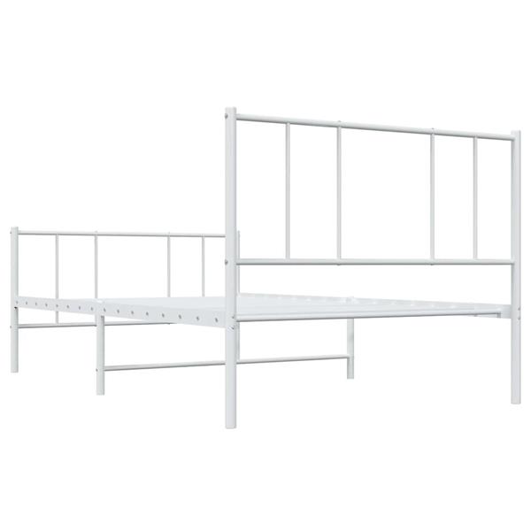 Grote foto vidaxl bedframe met hoofd en voeteneinde metaal wit 90x200 cm antiek en kunst stoelen en banken