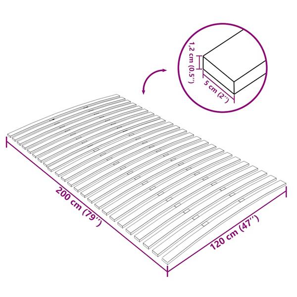 Grote foto vidaxl bedlattenvervanging met 24 latten 120x200 cm antiek en kunst stoelen en banken