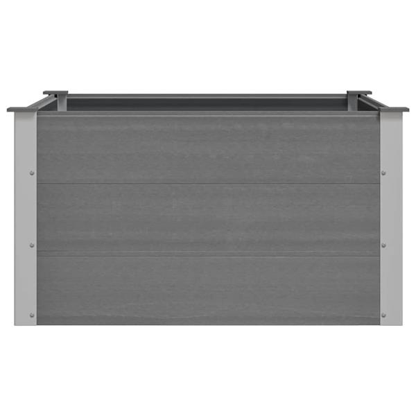 Grote foto vidaxl plantenbak verhoogd 100x100x54 cm hkc grijs tuin en terras overige tuin en terras