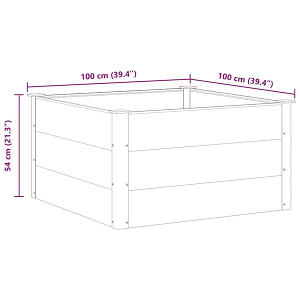 Grote foto vidaxl plantenbak verhoogd 100x100x54 cm hkc grijs tuin en terras overige tuin en terras