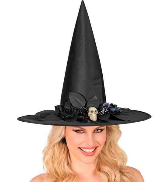 Grote foto zwarte heksenhoed met schedel verzamelen overige verzamelingen