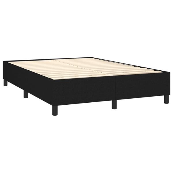 Grote foto vidaxl boxspring bed stof zwart 140x200 cm antiek en kunst stoelen en banken