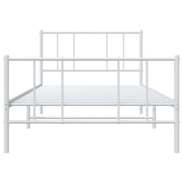 Grote foto vidaxl bedframe met hoofd en voeteneinde metaal wit 90x200 cm antiek en kunst stoelen en banken
