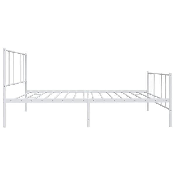 Grote foto vidaxl bedframe met hoofd en voeteneinde metaal wit 90x200 cm antiek en kunst stoelen en banken