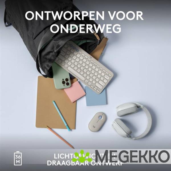 Grote foto logitech k380s pebble keys 2 toetsenbord draadloos wit computers en software toetsenborden