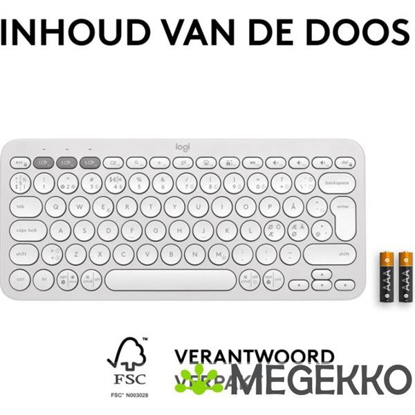 Grote foto logitech k380s pebble keys 2 toetsenbord draadloos wit computers en software toetsenborden