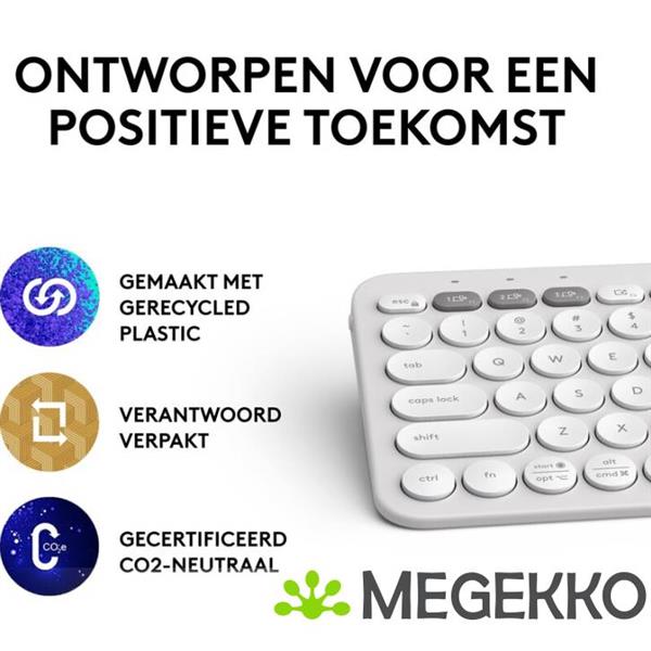 Grote foto logitech k380s pebble keys 2 toetsenbord draadloos wit computers en software toetsenborden