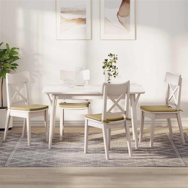 Grote foto vidaxl zitkussens 4 pcs grijs groen 40 x 40 x 3 cm katoen stof huis en inrichting woningdecoratie