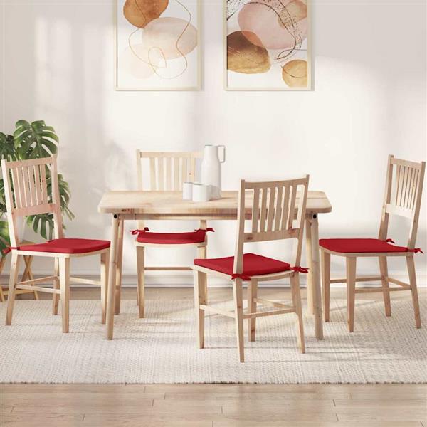 Grote foto vidaxl zitkussens 4 pcs rood 40 x 40 x 3 cm stof huis en inrichting woningdecoratie