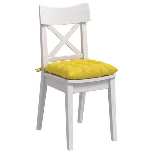 Grote foto vidaxl zitkussens 2 pcs lichtgeel 40 x 40 x 6 cm stof huis en inrichting woningdecoratie