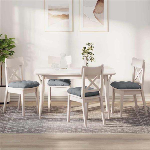 Grote foto vidaxl zitkussens 4 pcs lichtgrijs 40 x 40 x 12 cm stof huis en inrichting woningdecoratie