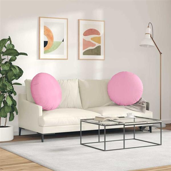Grote foto vidaxl zitkussens 2 pcs roze 80 x 29 cm stof huis en inrichting woningdecoratie