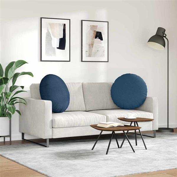 Grote foto vidaxl zitkussens 2 pcs blauw 60 x 21 cm stof huis en inrichting woningdecoratie