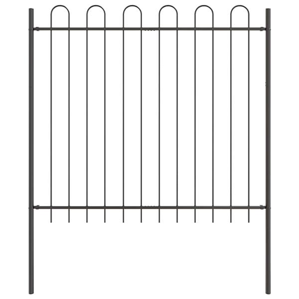 Grote foto vidaxl tuin hek grijs 1.7 x 1.5 m poedergecoat staal tuin en terras hekken en schuttingen