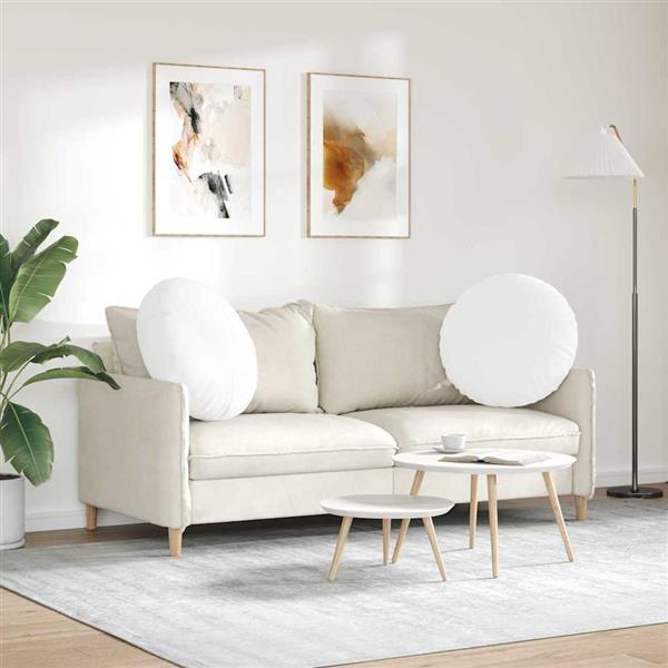 Grote foto vidaxl zitkussens 2 pcs wit 80 x 29 cm stof huis en inrichting woningdecoratie