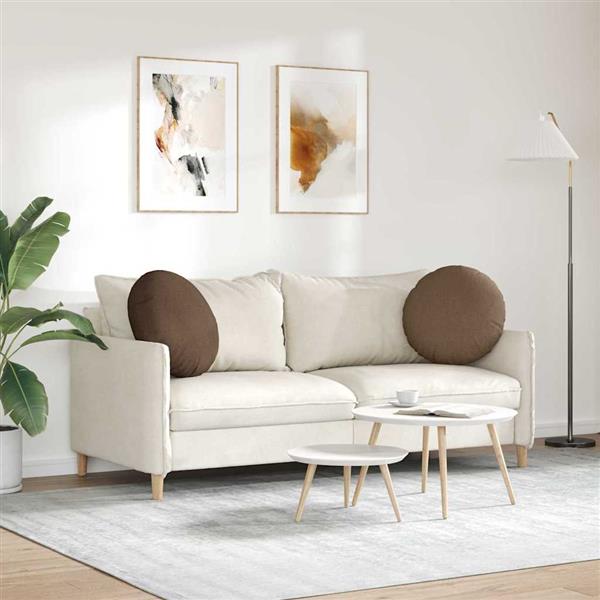 Grote foto vidaxl zitkussens 2 pcs bruin 50 x 19 cm stof huis en inrichting woningdecoratie