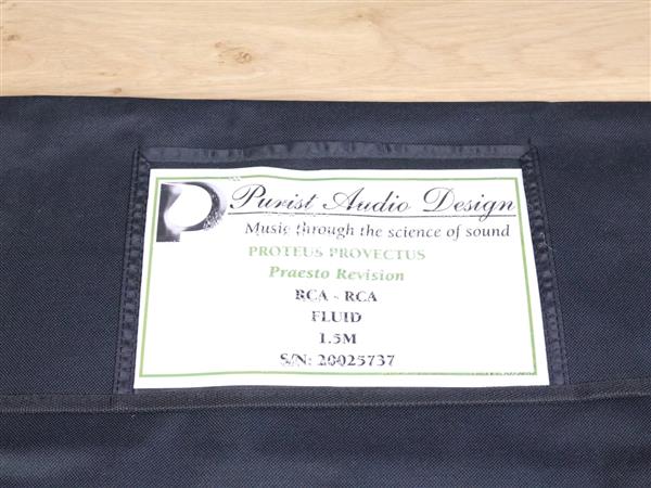 Grote foto purist audio design proteus provectus praesto highend audio interconnects rca 1 5 metre audio tv en foto onderdelen en accessoires