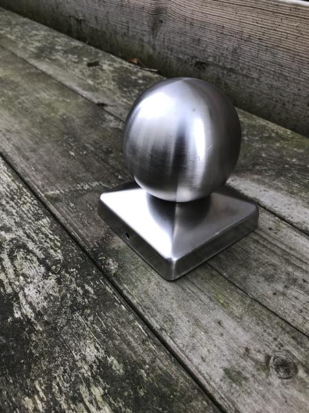 Grote foto paal cover rvs met bol 9 1 cm x 9 1 cm tuin en terras tuindecoratie