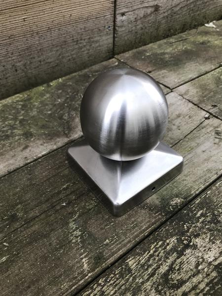Grote foto paal cover rvs met bol 9 1 cm x 9 1 cm tuin en terras tuindecoratie