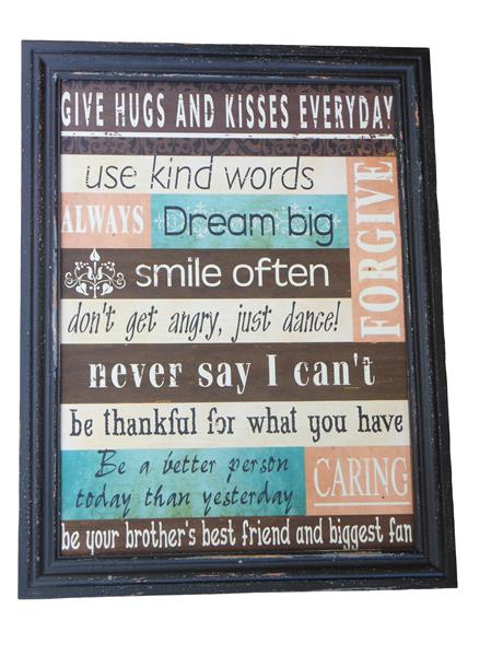 Grote foto groot tekstbord give hugs huis en inrichting woningdecoratie