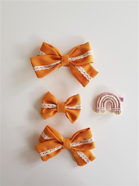 Grote foto haarklem met grote strik mosterd kinderen en baby overige