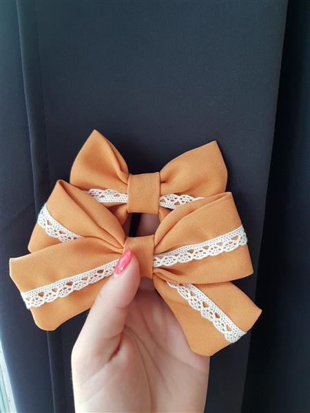 Grote foto haarklem met grote strik mosterd kinderen en baby overige