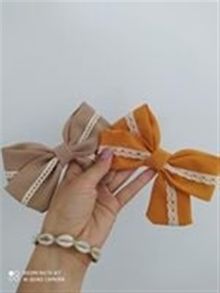 Grote foto haarklem met grote strik mosterd kinderen en baby overige