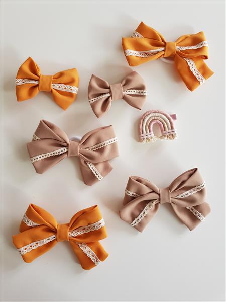 Grote foto haarklem met grote strik mosterd kinderen en baby overige