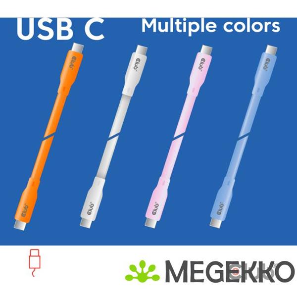 Grote foto club3d usb4 gen 3x2 20gbps 240w usb type c 2m blauw computers en software overige computers en software