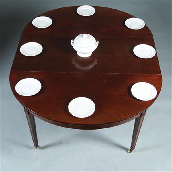 Grote foto coulissetafel met een inleg blad maar geschikt voor meedere inlegbladen no.991910 antiek en kunst stoelen en banken