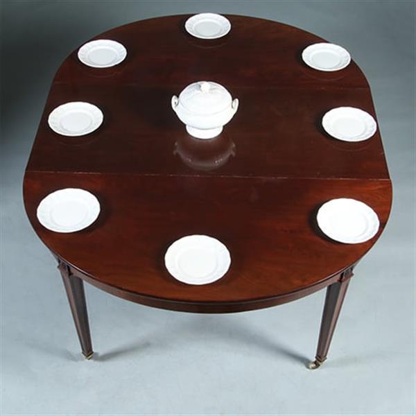 Grote foto coulissetafel met een inleg blad maar geschikt voor meedere inlegbladen no.991910 antiek en kunst stoelen en banken