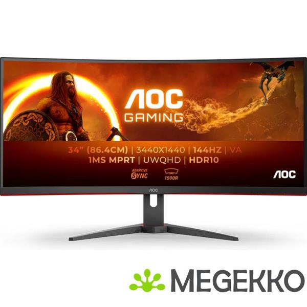 Grote foto aoc gaming cu34g2xe bk 34 wide quad hd 144hz curved va monitor computers en software overige computers en software