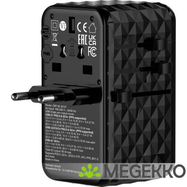Grote foto verbatim charge n travel gan iii universele reisadapter 85w computers en software overige computers en software