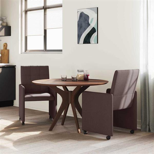 Grote foto vidaxl dining stoelen met wielen 2 pcs donkerbruin 58 x 65 x 94 cm huis en inrichting stoelen