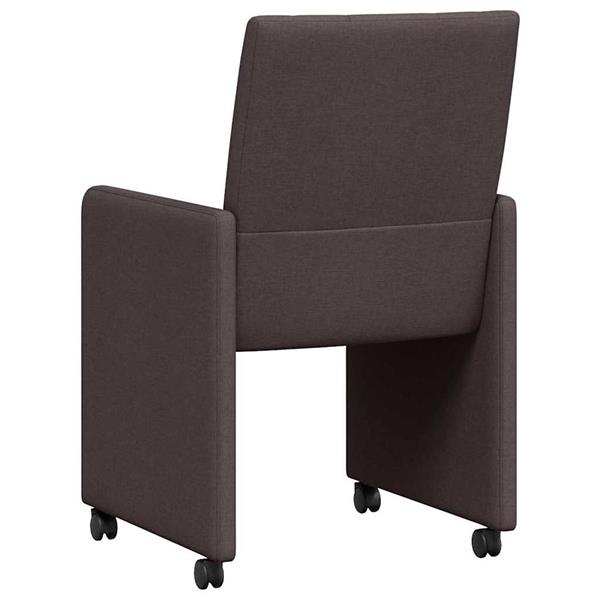 Grote foto vidaxl dining stoelen met wielen 2 pcs donkerbruin 58 x 65 x 94 cm huis en inrichting stoelen