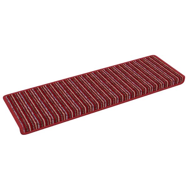 Grote foto vidaxl zelfklevende trapmatten gestreept 15 pcs rood 65 x 21 x 4 cm huis en inrichting overige huis en inrichting