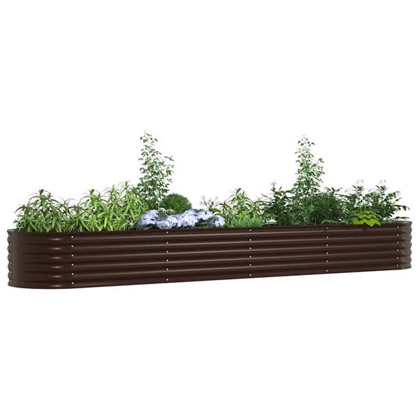 Grote foto vidaxl verhoogde plantenbak bruin 400 x 80 x 44 cm staal tuin en terras overige tuin en terras
