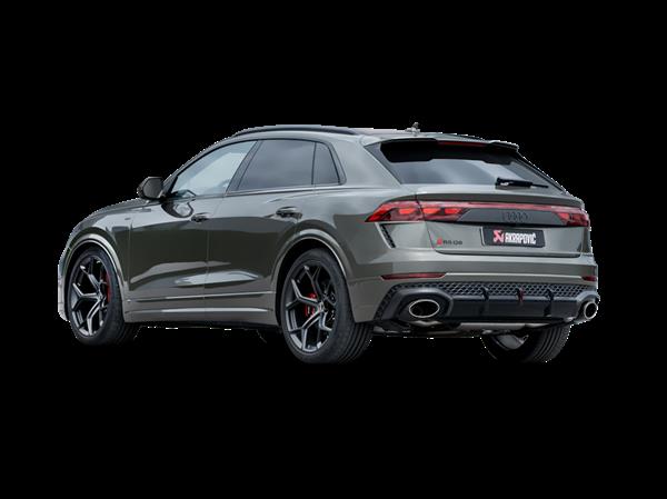 Grote foto dit betreft een audi rsq8 2025 akrapovic uitlaat systeem auto onderdelen tuning en styling
