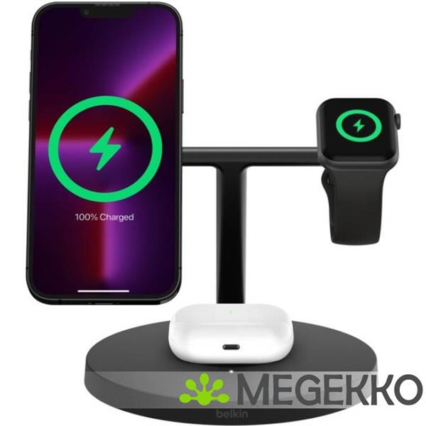 Grote foto belkin boostcharge pro hoofdtelefoons smartphone smartwatch zwart usb draadloos opladen snel oplad audio tv en foto algemeen