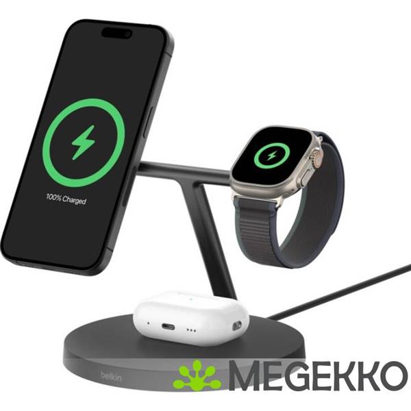 Grote foto belkin boostcharge pro hoofdtelefoons smartphone smartwatch zwart usb draadloos opladen snel oplad audio tv en foto algemeen