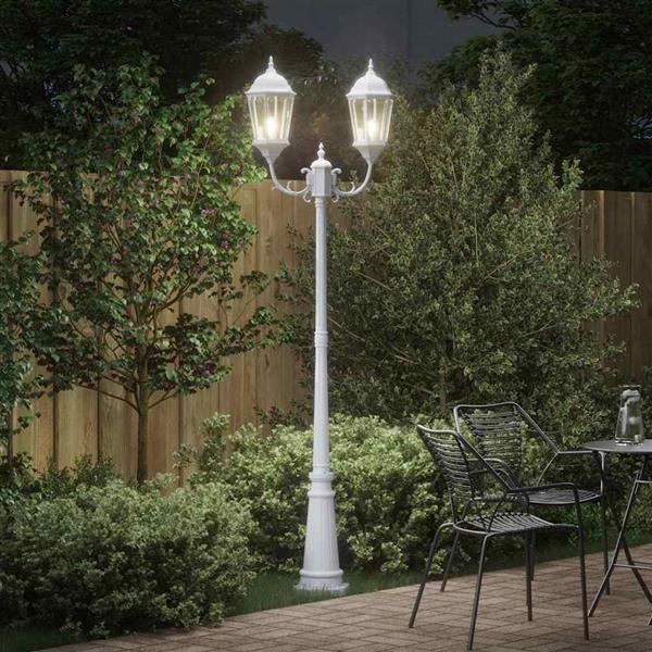 Grote foto vidaxl tunlicht wit 235 cm aluminium tuin en terras verlichting