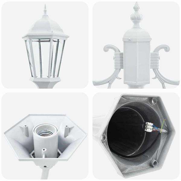 Grote foto vidaxl tunlicht wit 235 cm aluminium tuin en terras verlichting