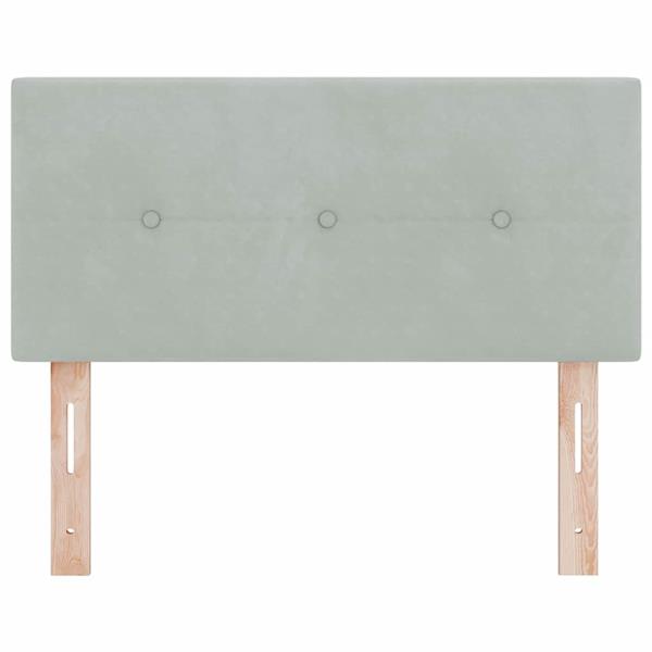 Grote foto vidaxl hoofdbord met hoofdeinde lichtgrijs 100 cm fluweel antiek en kunst stoelen en banken