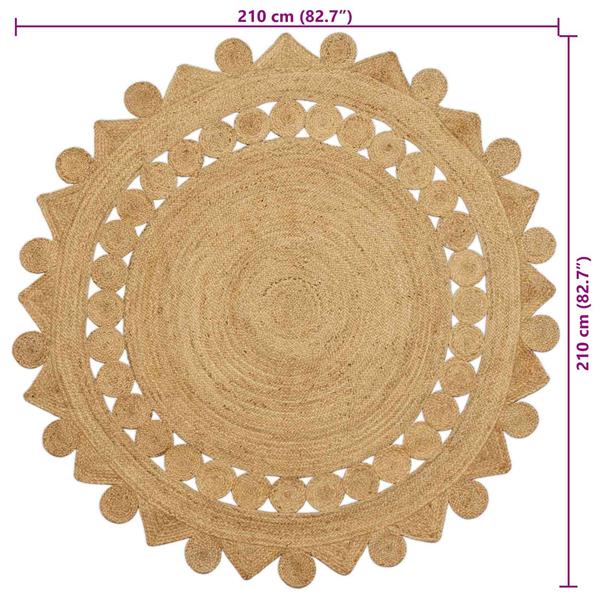 Grote foto vidaxl tapijt bruin 210 cm jute huis en inrichting vloerbedekking en kleden