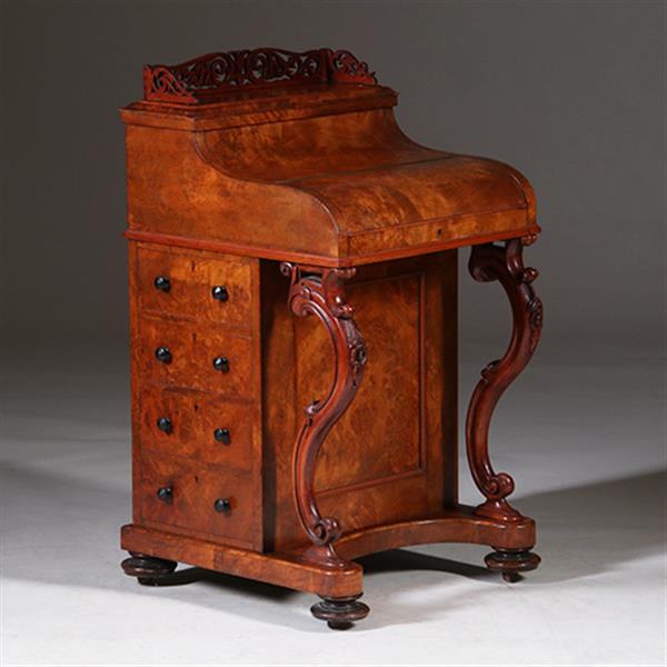 Grote foto davenport in wortelnoten met geheim pop up vak ca 1870 no.342060 antiek en kunst overige in antiek gebruiksvoorwerpen
