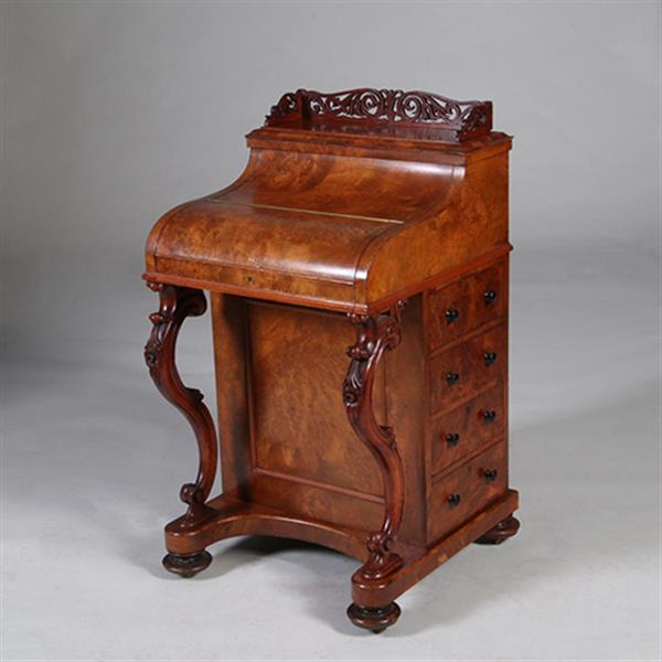 Grote foto davenport in wortelnoten met geheim pop up vak ca 1870 no.342060 antiek en kunst overige in antiek gebruiksvoorwerpen