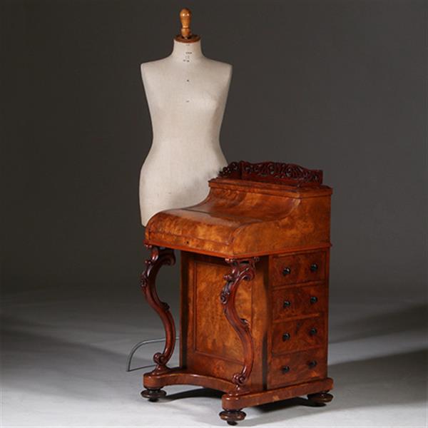 Grote foto davenport in wortelnoten met geheim pop up vak ca 1870 no.342060 antiek en kunst overige in antiek gebruiksvoorwerpen