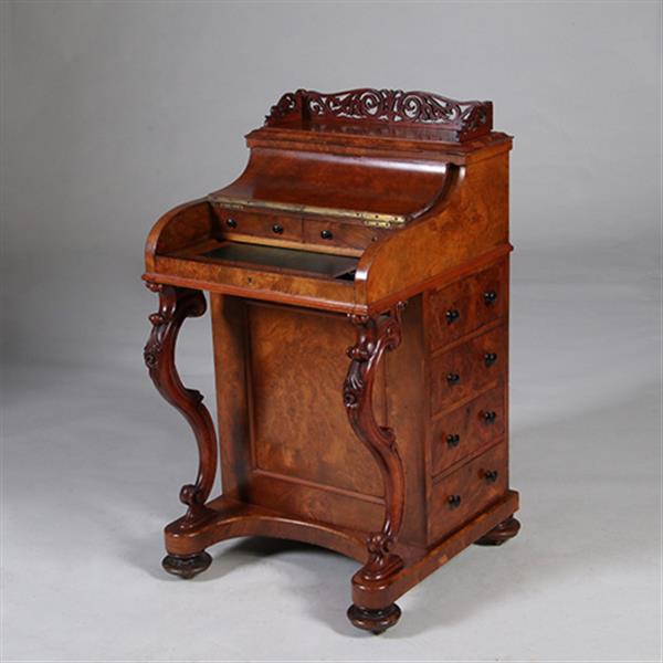 Grote foto davenport in wortelnoten met geheim pop up vak ca 1870 no.342060 antiek en kunst overige in antiek gebruiksvoorwerpen