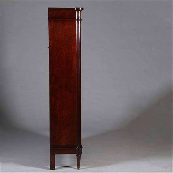 Grote foto louis seize boekenkast in mahonie ca 1800 ronde hoeken goud getrimd no.342030 antiek en kunst stoelen en banken