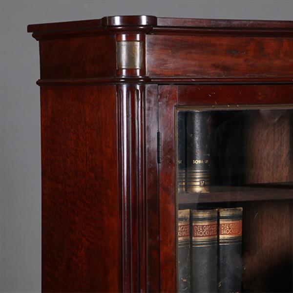 Grote foto louis seize boekenkast in mahonie ca 1800 ronde hoeken goud getrimd no.342030 antiek en kunst stoelen en banken